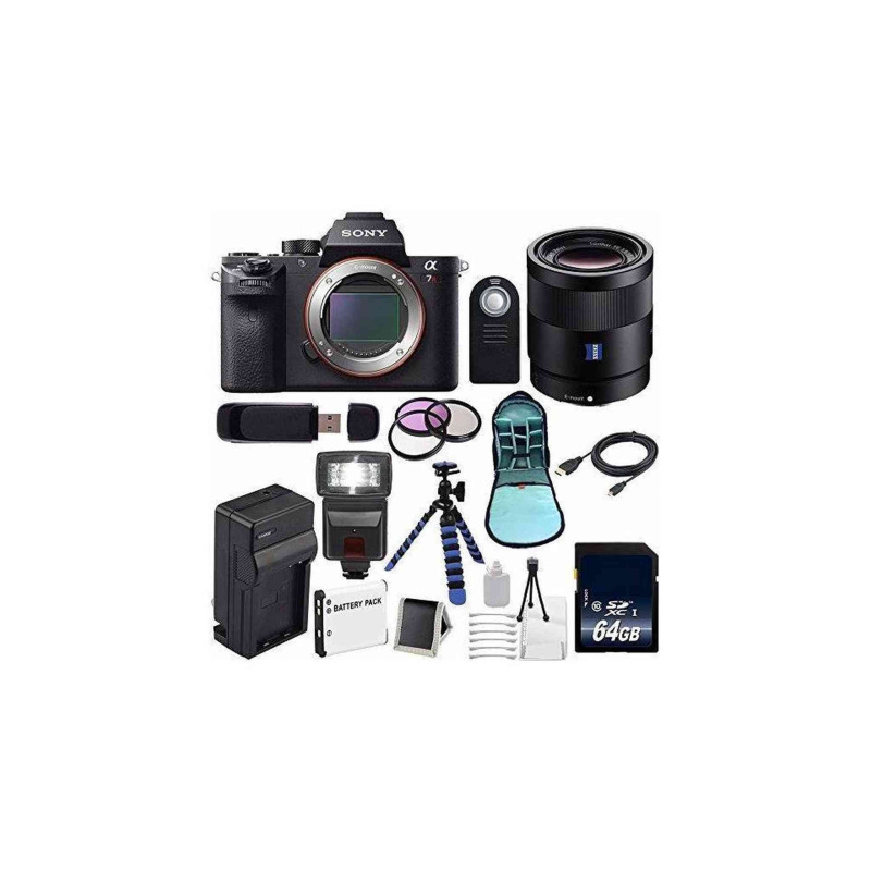 Sony Alpha a7R II Mirrorless Digital Camera (International Model) + Sony Sonnar T FE 55mm f/1.8 ZA Lens + 49mm 3 Piece Deluxe Bundle