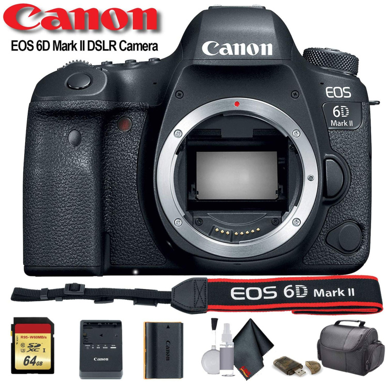 Canon EOS 6D Mark II DSLR Camera (International Model) (1897C002) - Starter Bundle