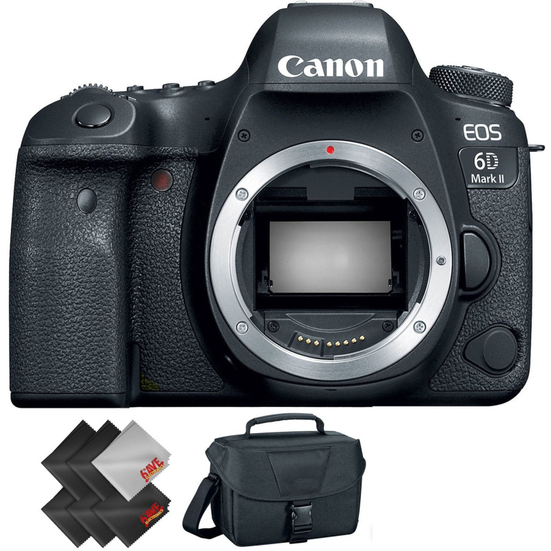 Canon EOS 6D Mark II DSLR Camera (Body Only) + 2 Year Accidental Warranty Base Bundle (International Model)
