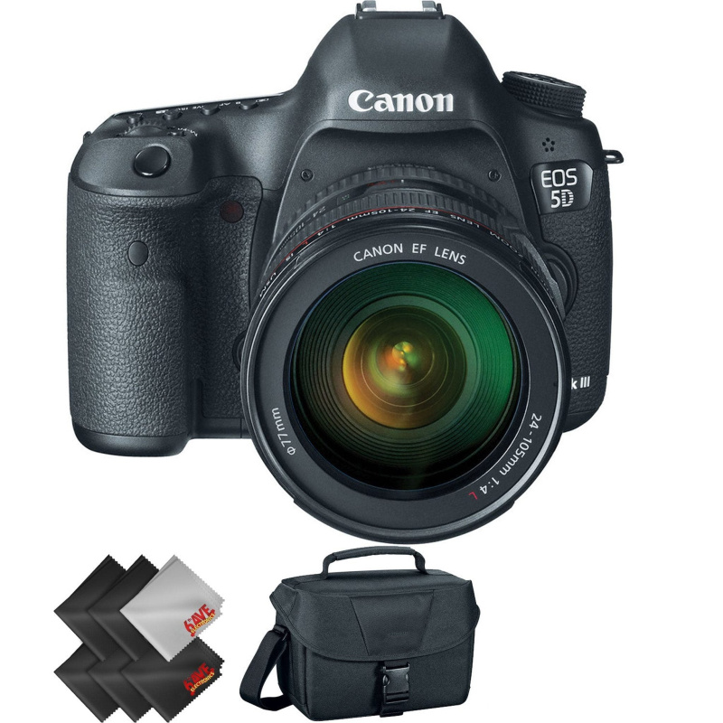 Canon EOS 5D Mark III DSLR Camera with 24-105mm Lens + 1 Year Warranty Bundle (International Model)