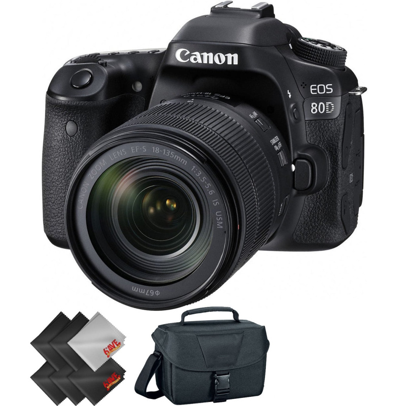 Canon EOS 80D DSLR Camera with 18-135mm Lens + 1 Year Warranty (International Model)