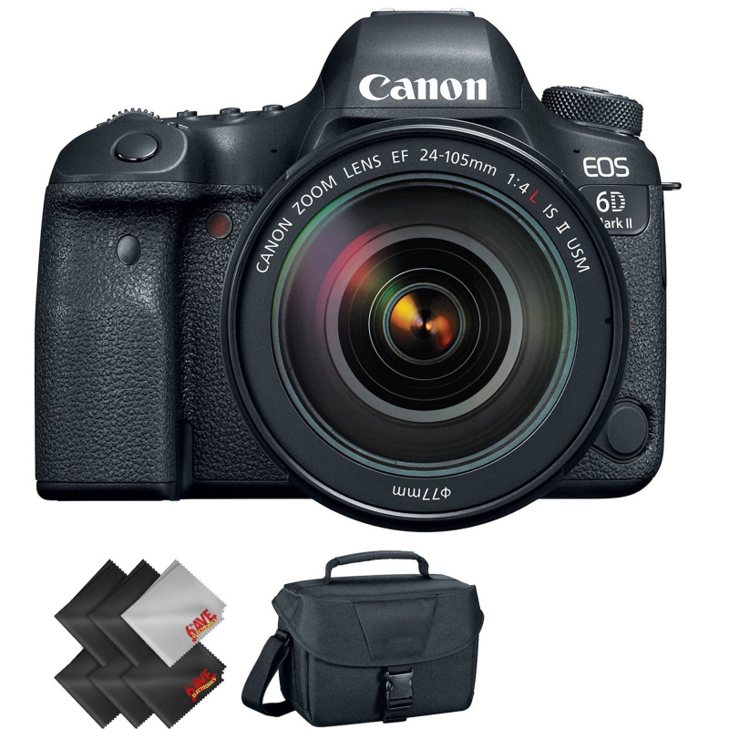 Canon EOS 6D Mark II DSLR Camera with 24-105mm f/4L II Lens + 1 Year Warranty (International Model)
