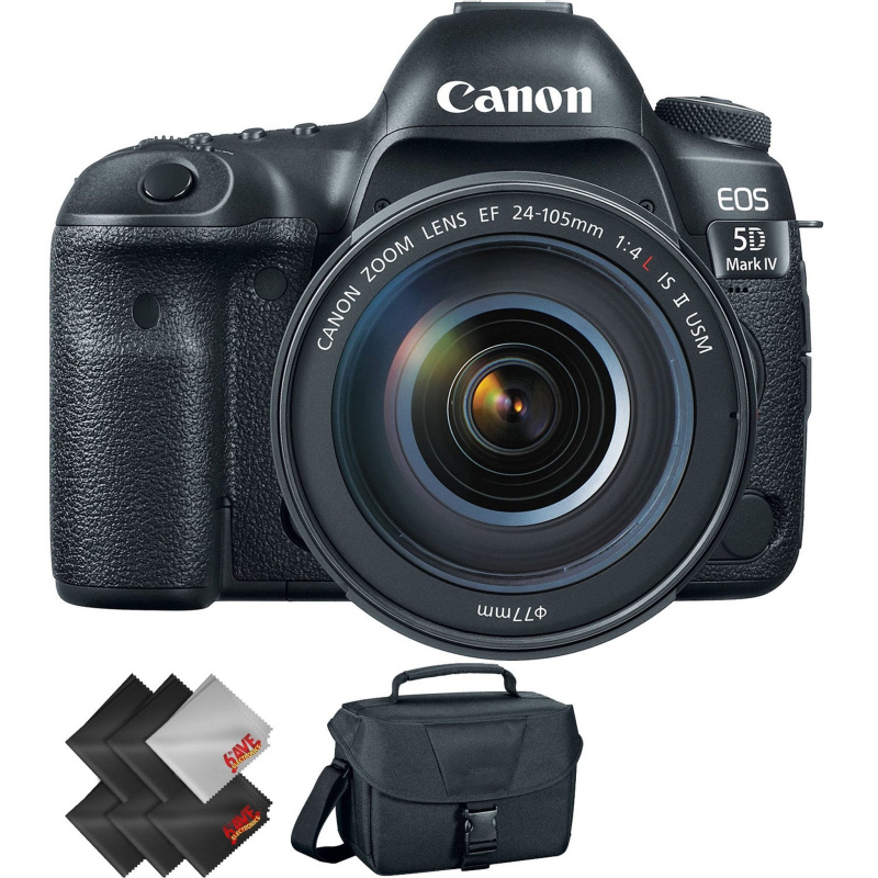 Canon EOS 5D Mark IV DSLR Camera with 24-105mm f/4L II Lens + 2 Year Accidental Warranty (International Model)