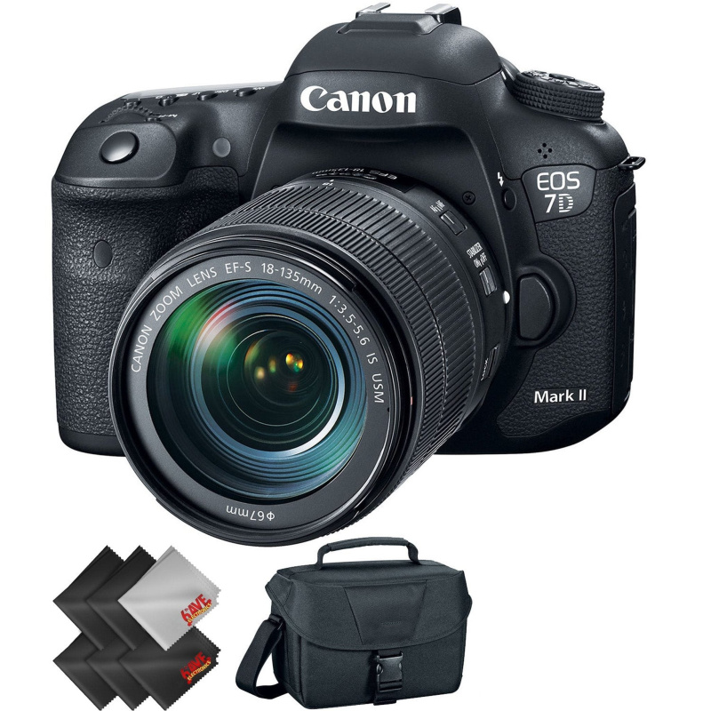 Canon EOS 7D Mark II DSLR Camera with 18-135mm f/3.5-5.6 is USM Lens & W-E1 Wi-Fi Adapter + 1 Year Warranty (International Model)