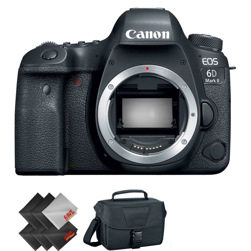 Canon EOS 6D Mark II DSLR Camera (Body Only) + 1 Year Warranty Advanced Bundle (International Model)