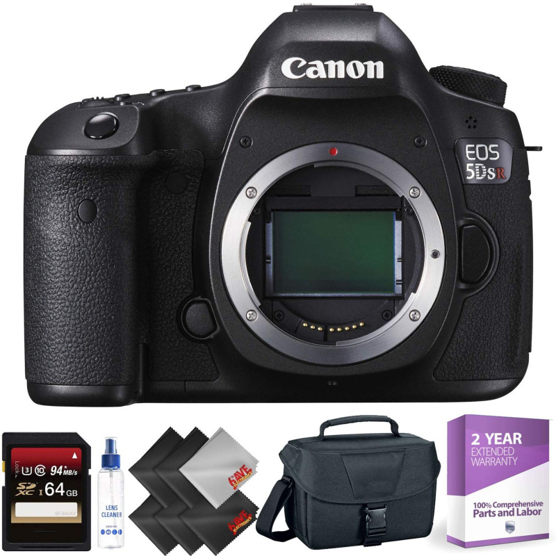 Canon EOS 5DS R DSLR Camera (Body Only) + 64GB Memory Card + 2 Year Accidental Warranty (International Model)