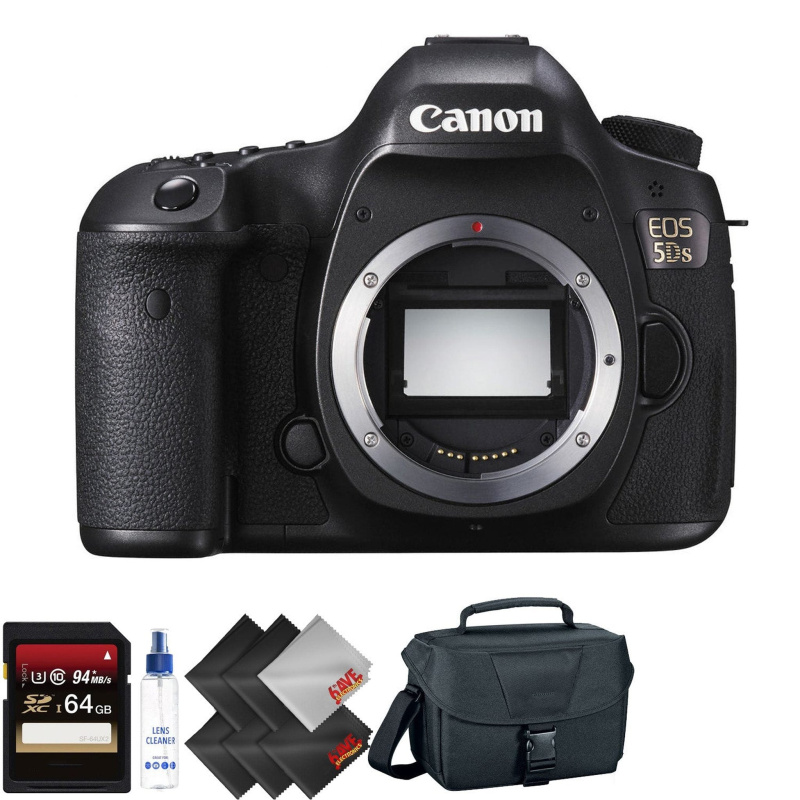 Canon EOS 5DS DSLR Camera (Body Only) + 64GB Memory Card + 1 Year Warranty Ultimate Bundle (International Model)