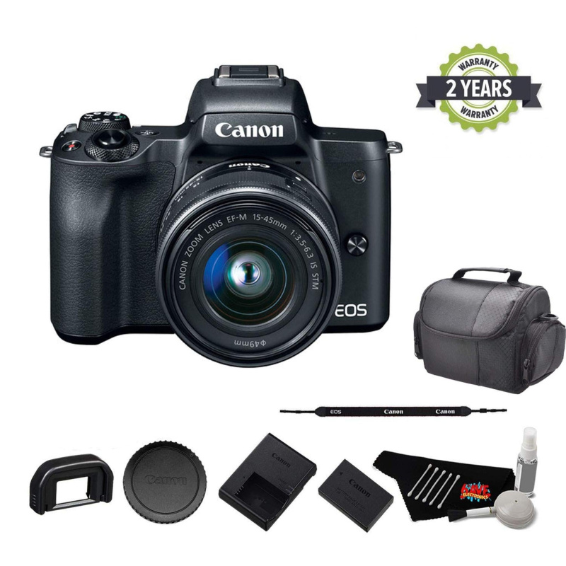 Canon EOS M50 Mirrorless Digital Camera with 15-45mm Lens and 4K Video 2680C011 Starter Bundle - International Model w/