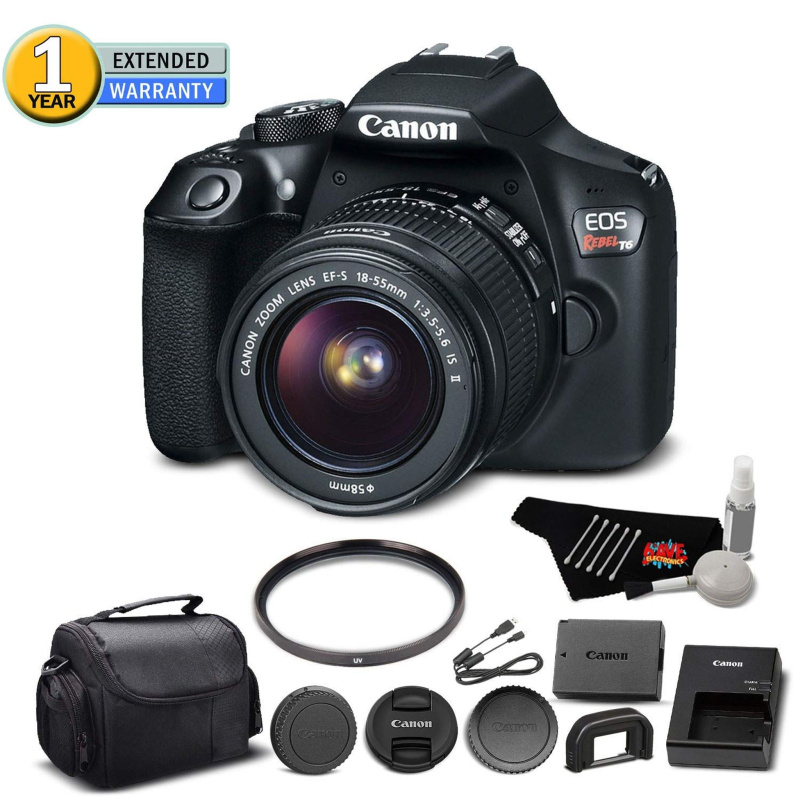 Canon EOS Rebel T6 Digital SLR Camera 1159C003 with 18-55mm f/3.5-5.6 is II Lens - Starter Bundle (International Model)