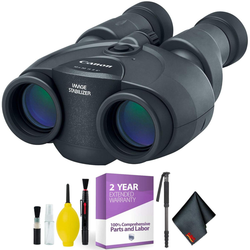 Canon 10x30 is II Image Stabilized Binocular + Cleaning Kit + 2 Year Extended Warranty (International Model)
