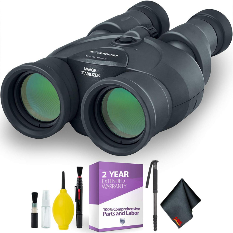 Canon 12x36 is III Image Stabilized Binocular + Cleaning Kit + 2 Year Extended Warranty Ultimate Bundle (International Model)