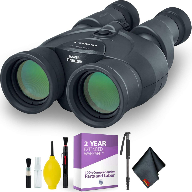Canon 12x36 is III Image Stabilized Binocular + Cleaning Kit + 2 Year Extended Warranty Advanced Bundle (International Model)