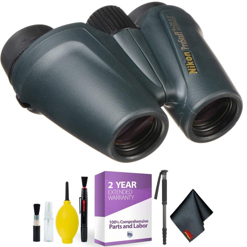 Nikon 8x25 ProStaff ATB Binocular (Black) + Cleaning Kit + 2 Year Extended Warranty