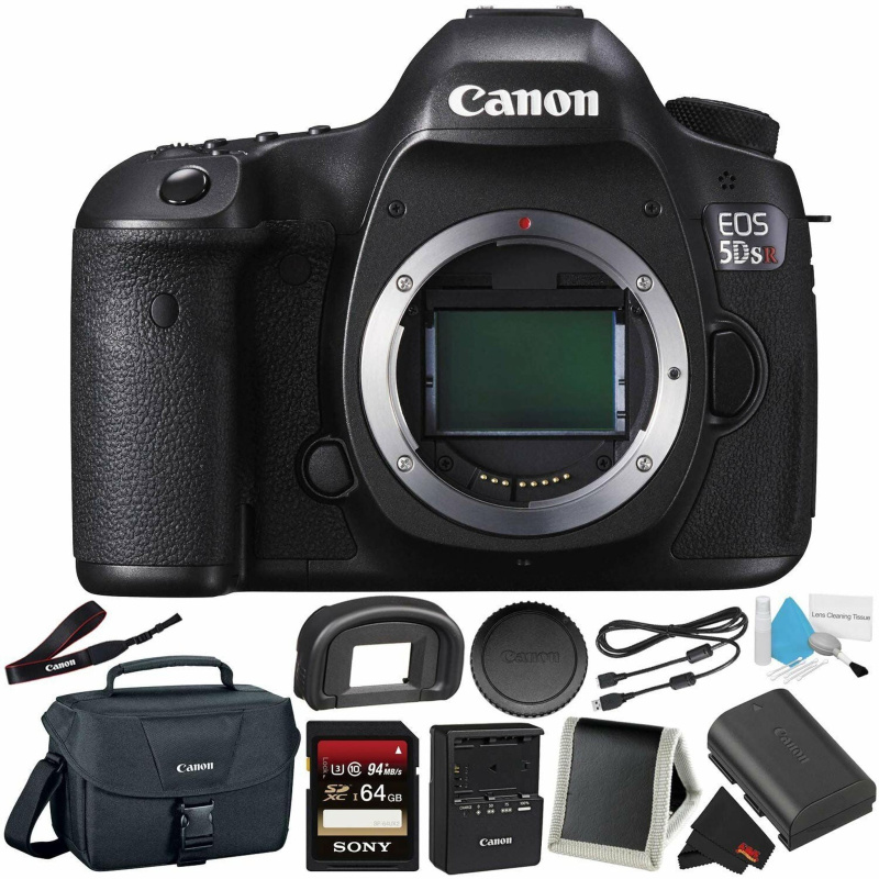 Canon EOS 5DS R Digital SLR Camera 0581C002 (Body Only)- Camera Bundle with 32GB Memory Card + More (International Model)