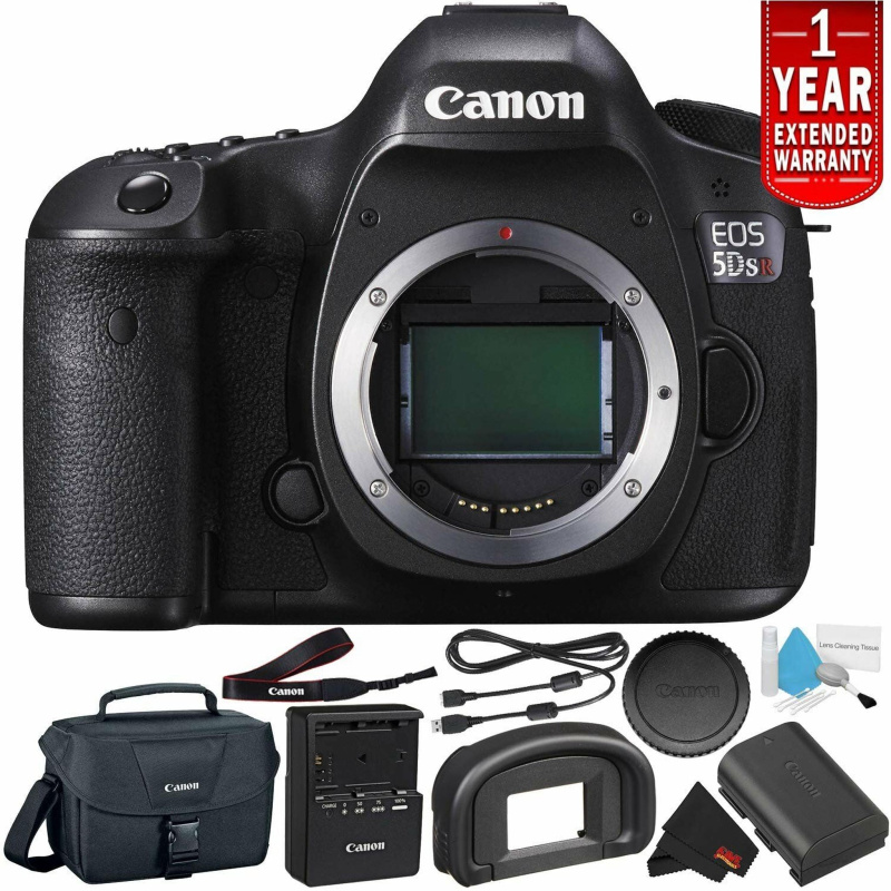 Canon EOS 5DS R Digital SLR Camera 0581C002 (Body Only)- Starter Bundle with 1 Year Extended Warranty + More (International Model)