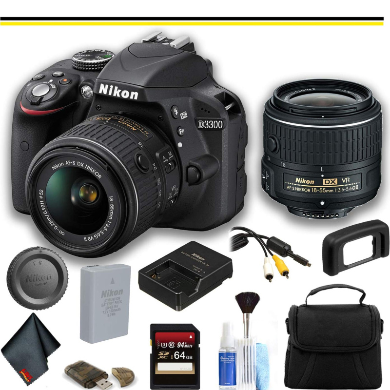Nikon D3300 DSLR Camera with 18-55mm Lens (1532) Starter Bundle