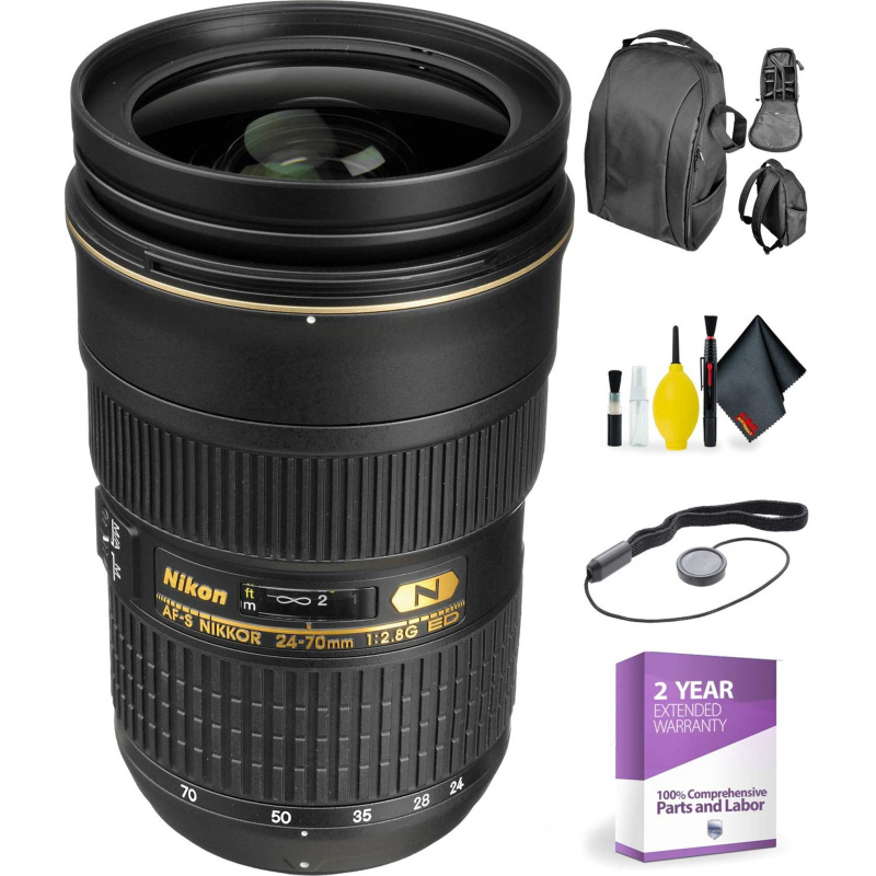 NIKON 24-70MM F/2.8G ED AF-S Lens + Deluxe Lens Cleaning Kit Bundle