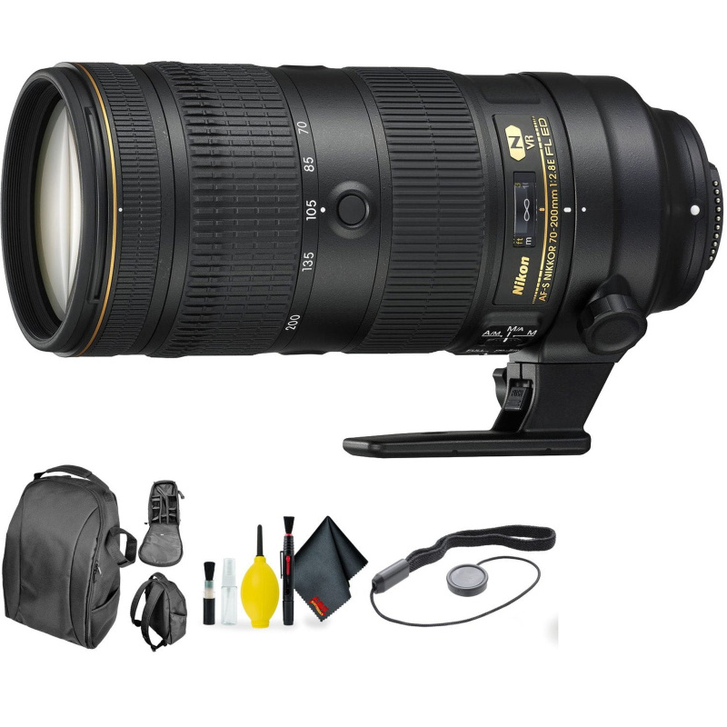 Nikon AF-S NIKKOR 70-200mm f/2.8E FL ED VR Lens + Deluxe Lens Cleaning Kit Bundle