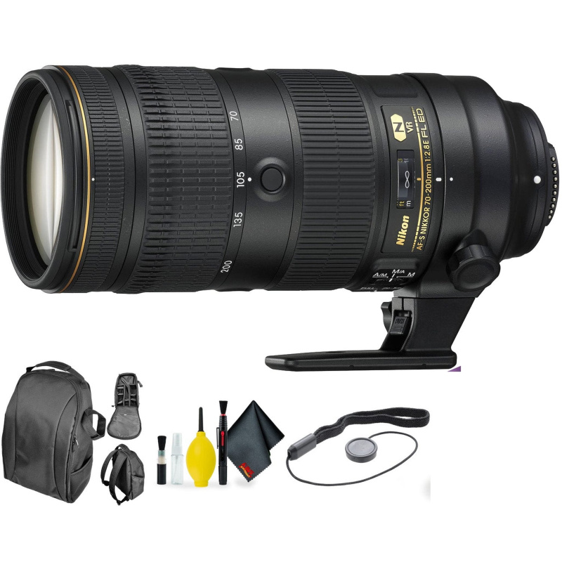 Nikon AF-S NIKKOR 70-200mm f/2.8E FL ED VR Lens + Deluxe Lens Cleaning Kit Value Bundle