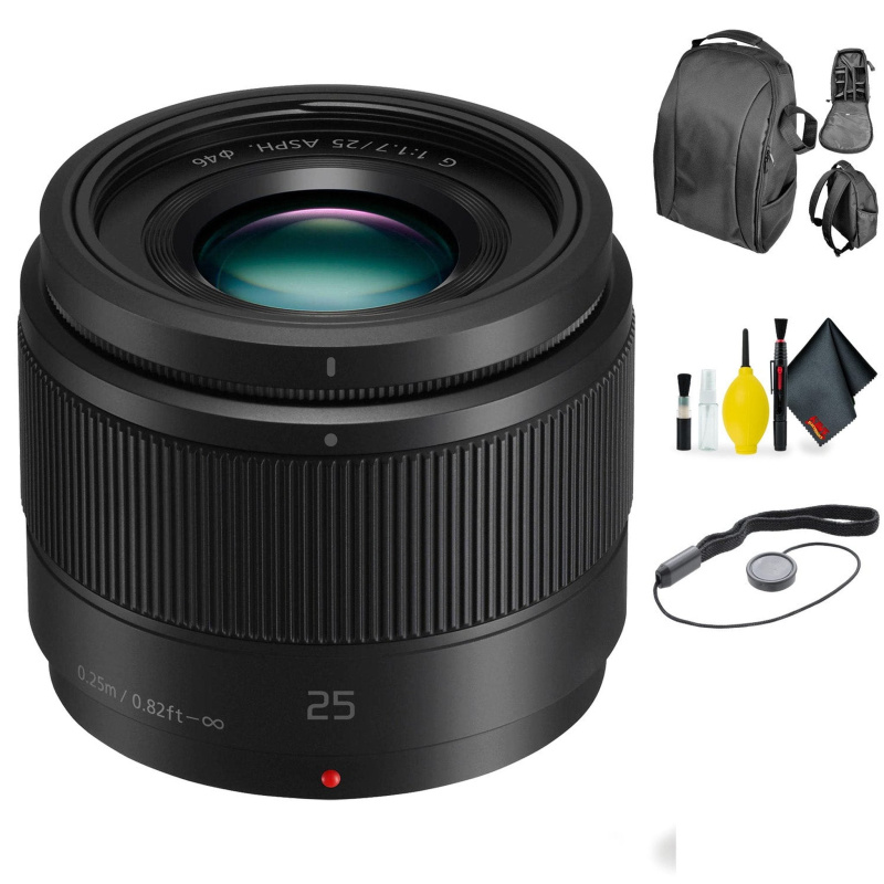 Panasonic Lumix G 25mm f/1.7 ASPH. Lens + Deluxe Lens Cleaning Kit