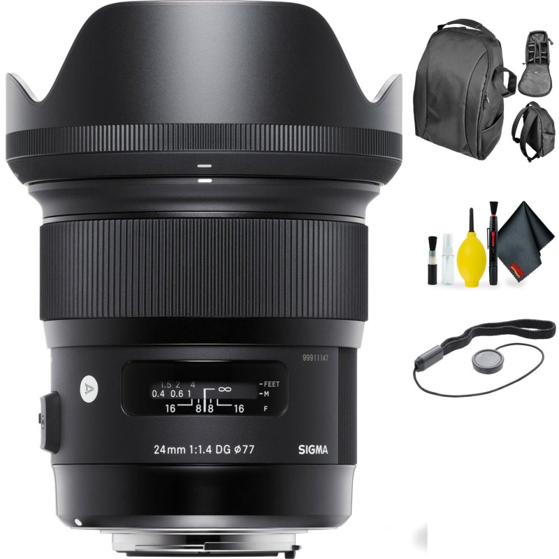 SIGMA 24mm f/1.4 DG HSM Art Lens for Canon + Deluxe Lens Cleaning Kit (International Model)