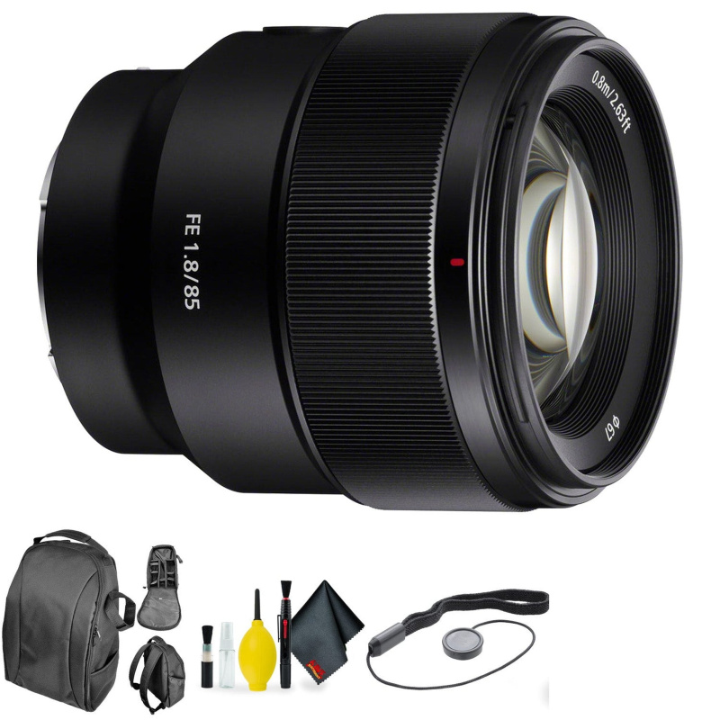 Sony FE 85mm f/1.8 Lens + Deluxe Lens Cleaning Kit Bundle