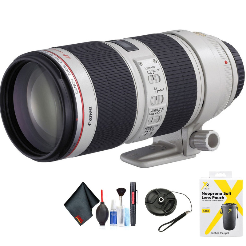 Canon EF 70-200mm f/4L is II USM Lens for Canon EF Mount + Accessories (International Model with 2 Year Warranty)