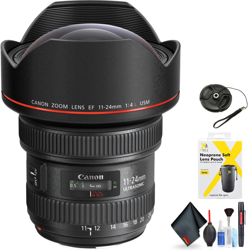 Canon EF 11-24mm f/4L USM Lens for Canon EF Mount + Accessories (International Model with 2 Year Warranty)
