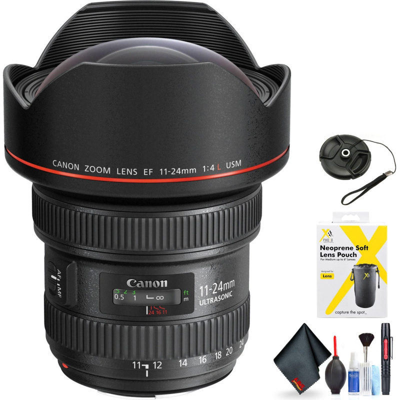 Canon EF 11-24mm f/4L USM Lens for Canon EF Mount + Accessories (International Model with 2 Year Warranty)