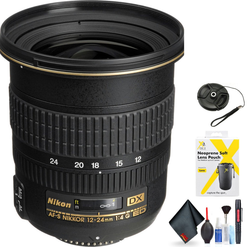 Nikon AF-S DX Zoom-NIKKOR 12-24mm f/4G IF-ED Lens for Nikon F Mount + Accessories (International Model with 2 Year Warra