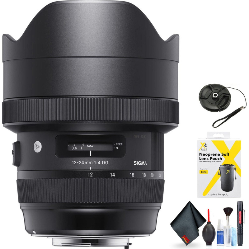 Sigma 12-24mm f/4 DG HSM Art Lens for Nikon F for Nikon F Mount + Accessories (International Model with 2 Year Warranty)