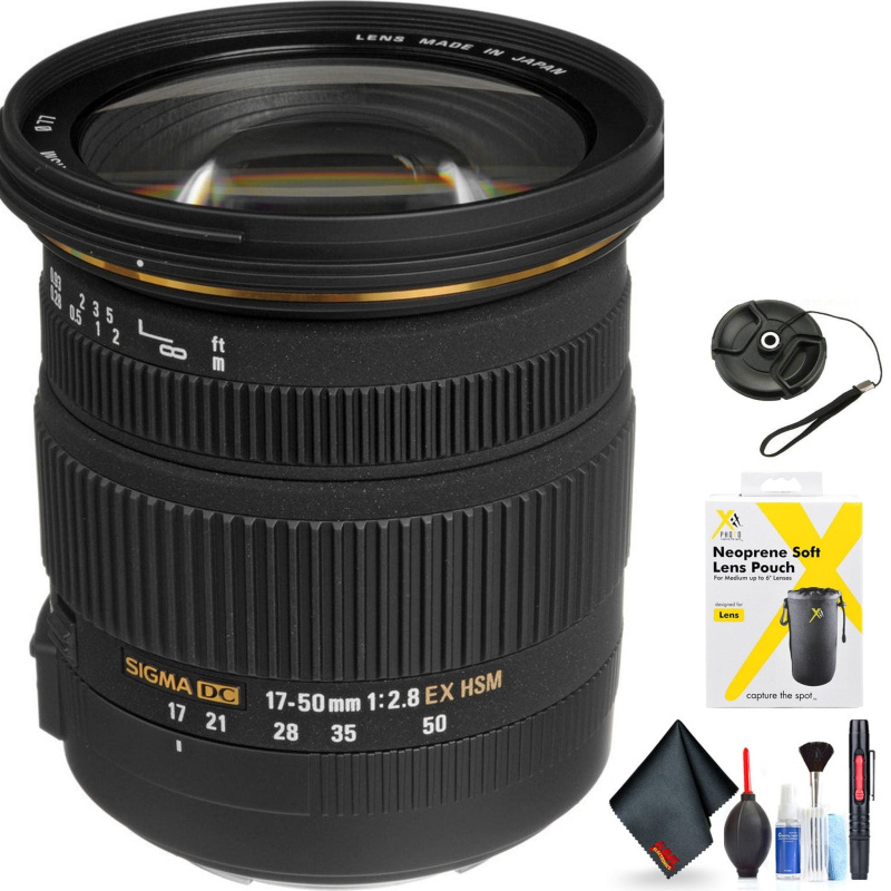 Sigma 17-50mm f/2.8 EX DC OS HSM Zoom Lens for Canon DSLRs with APS-C Sensors for Canon EF Mount + Accessories (Internat (International Model)