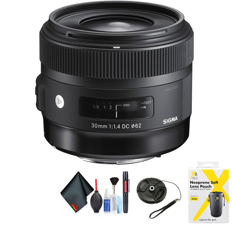 Sigma 30mm f/1.4 DC HSM Art Lens for Nikon for Nikon F Mount + Accessories (International Model with 2 Year Warranty)