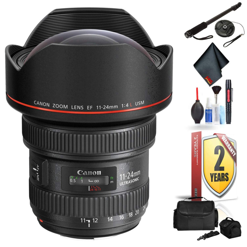 Canon EF 11-24mm F/4L USM Lens for Canon 6D, 5D Mark IV, 5D Mark III, 5D Mark II, 6D Mark II, 5Dsr, 5Ds, 1Dx, 1Dx Mark I (International Model)
