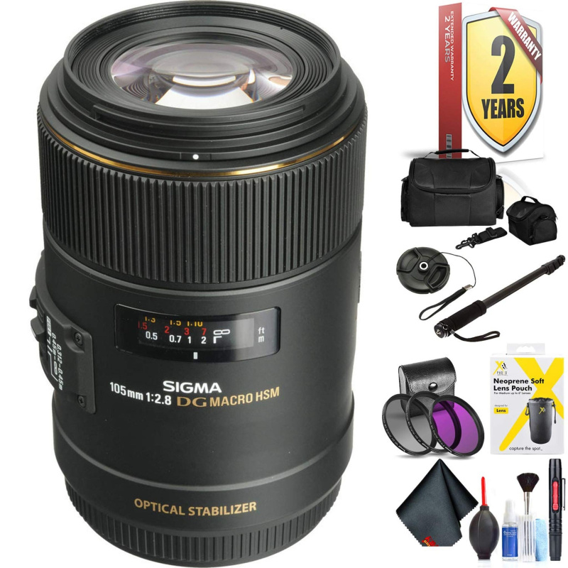Sigma 105mm F/2.8 Ex Dg Os HSM Macro Lens for Canon 6D, 5D Mark IV, 5D Mark III, 5D Mark II, 6D Mark II, 5Dsr, 5Ds, 1Dx, (International Model)