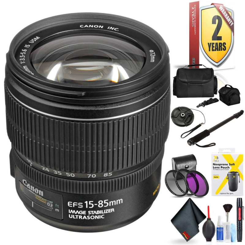 Canon EF-S 15-85mm F/3.5-5.6 is USM Lens for Canon 7D, 7D Mark Ii, 50D, 70D, 77D, 80D, Rebel Xti, Rebel T6I, Rebel T7I + (International Model)