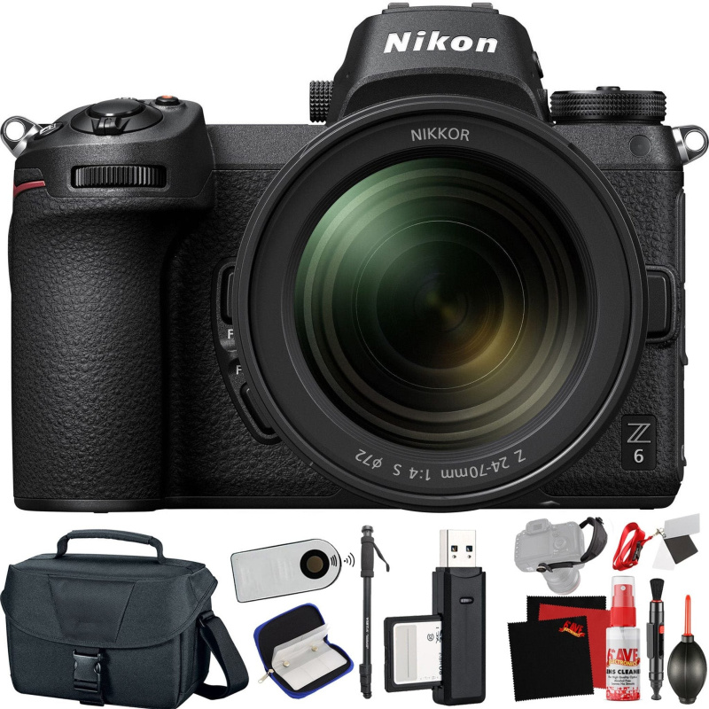 Nikon Z 6 Mirrorless Digital Camera with 24-70mm Lens (International Model) with Extra Accessory Bundle