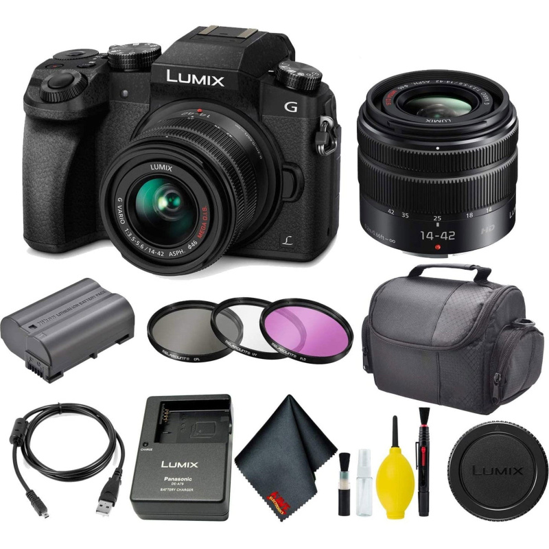 Panasonic Lumix DMC-G7 Mirrorless Micro Four Thirds Digital Camera with 14-42mm Lens Standard Bundle