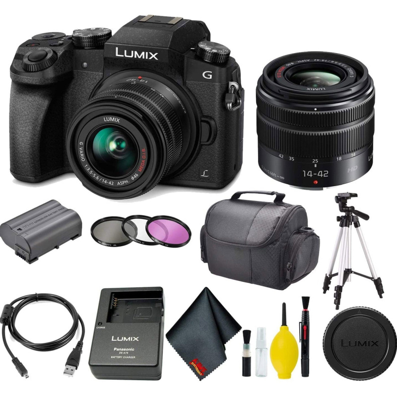 Panasonic Lumix DMC-G7 Mirrorless Micro Four Thirds Digital Camera with 14-42mm Lens Pro Bundle