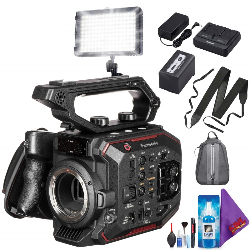 Panasonic AU-EVA1 Compact 5.7K Super 35mm Cinema Camera - Battery - Backpack - LED Panel Light - Pro Accessories Bundle