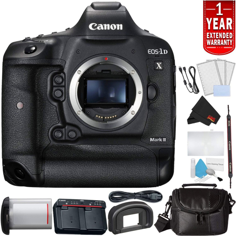 Canon EOS-1D X Mark II Digital SLR Camera (Body Only) Bundle with Carrying Case + More (International Model)