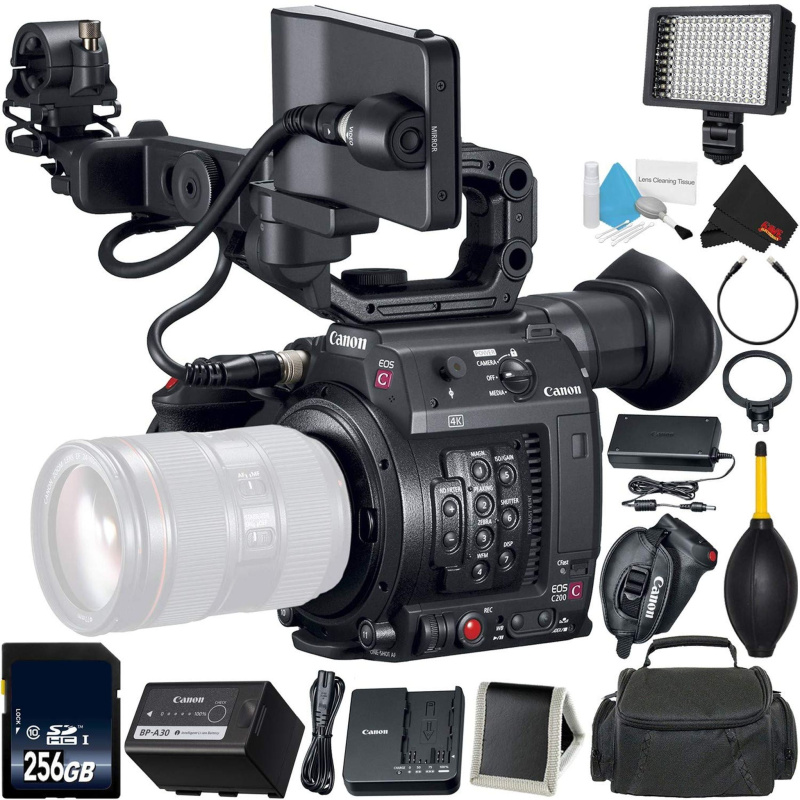 Canon EOS C200 Cinema Camera -EF-Mount International Model (2215C002) Bundle with 256GB High Speed SDXC Memory Card + Mo
