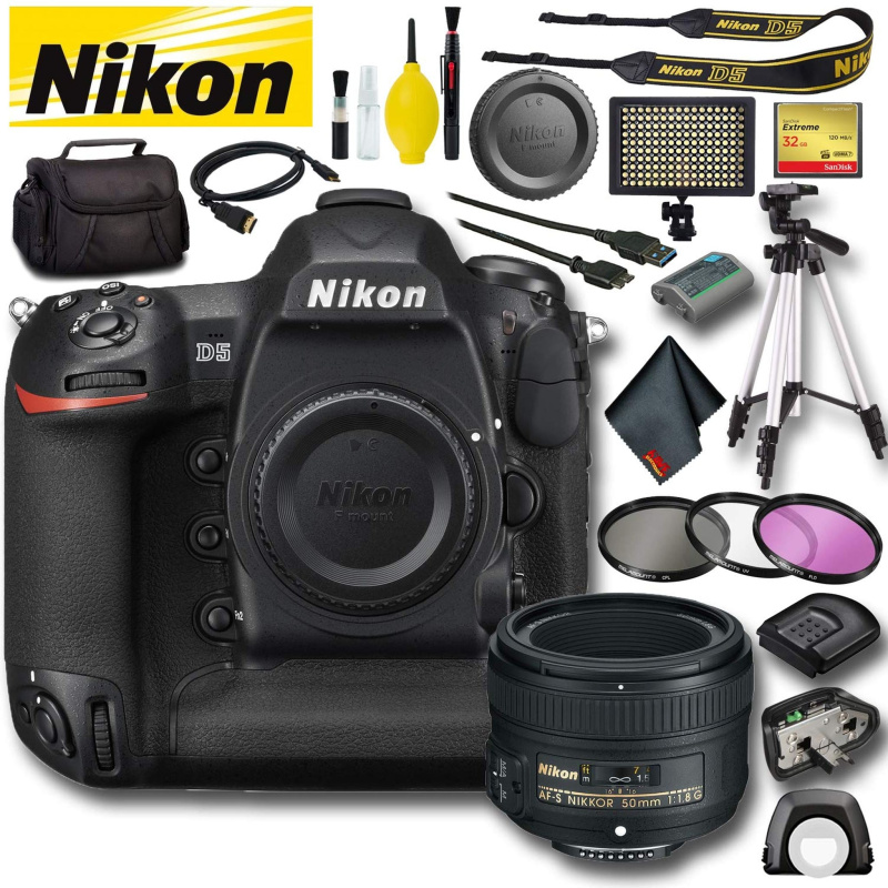 Nikon D5 DSLR Camera (Dual CF Slots) (International Model) Pro Bundle