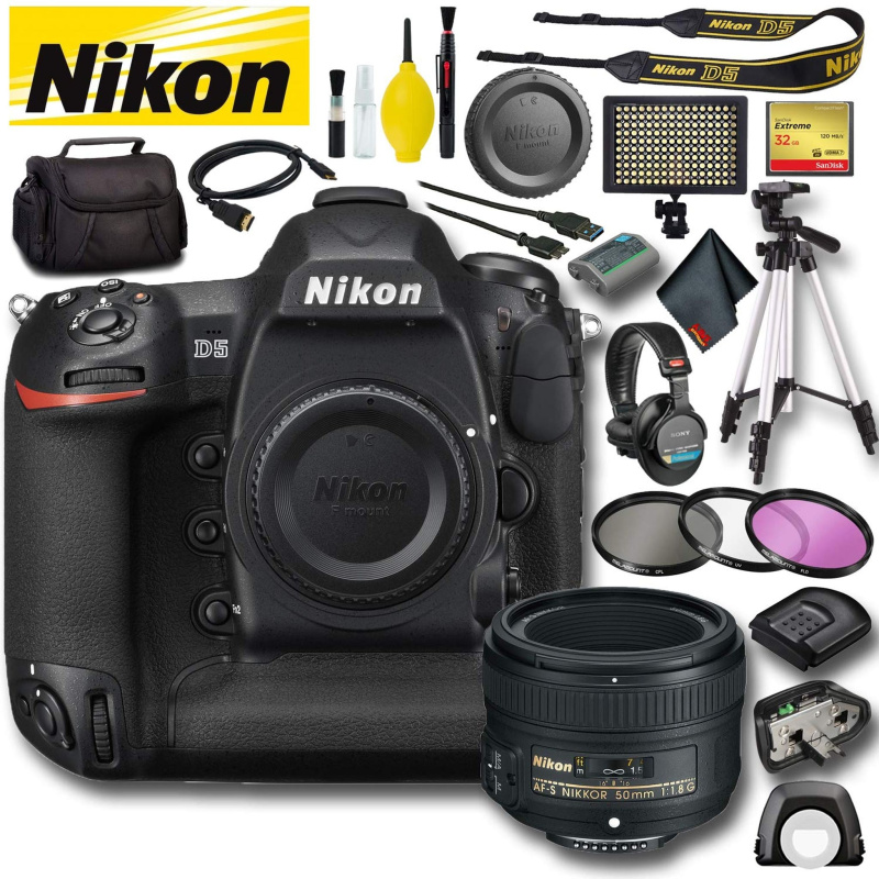 Nikon D5 DSLR Camera (Dual CF Slots) (International Model) Master Bundle
