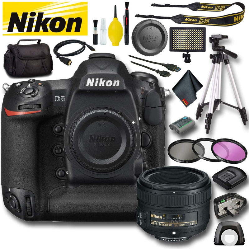 Nikon D5 DSLR Camera (Dual XQD Slots) (International Model) Plus Bundle