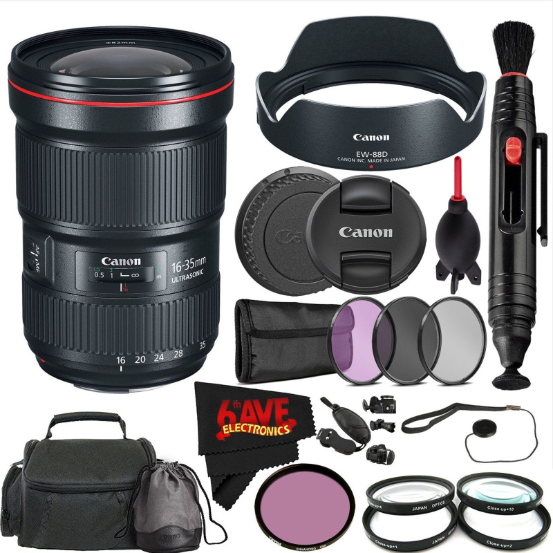 Canon EF 16-35mm f/2.8L III USM Lens International Version (No Warranty) + Tiffen 82mm Enhancing Filter + 4 Piece Close- (International Model)
