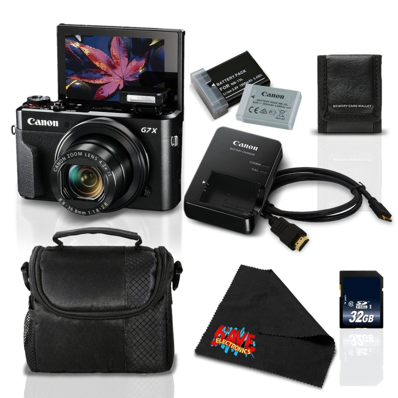 Canon PowerShot G7 X Mark II w/Accessories Bundle -Digital Camera w/1 Inch CMOS Sensor Tilt LCD Screen Touchscreen Acces (International Model)