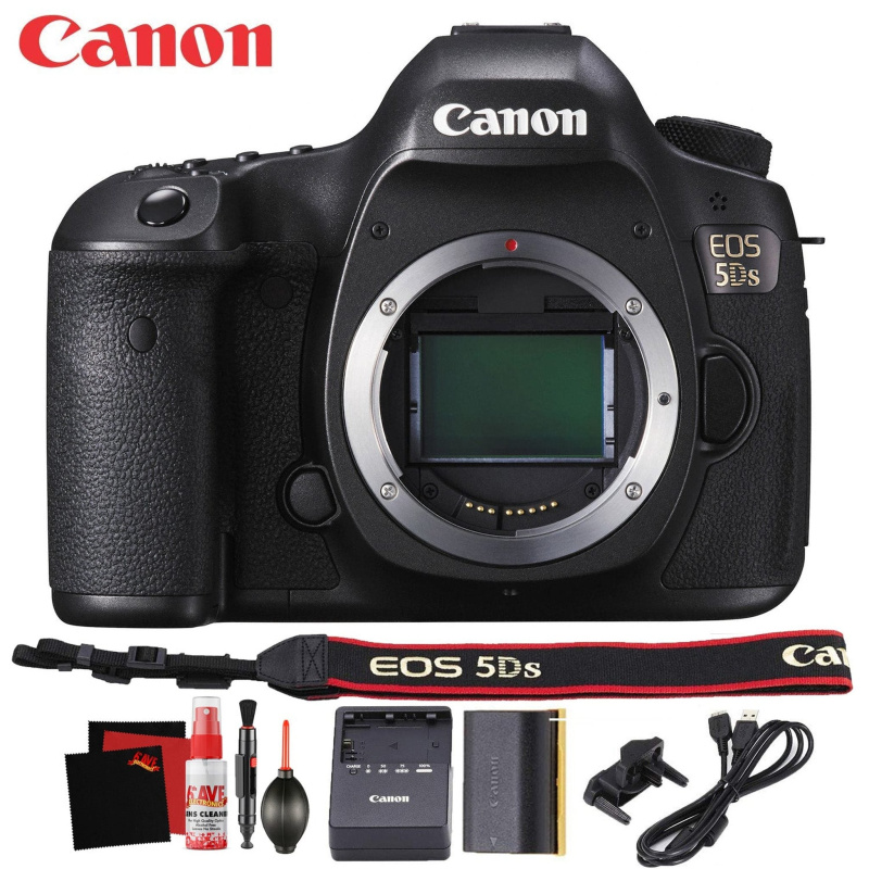 Canon EOS 5DS DSLR Camera International Version 50 Megapixel HD Video Battery Neck Strap Starter Accessory Bundle (International Model)