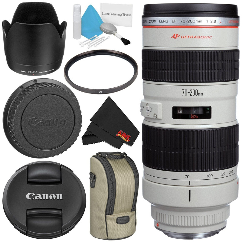 Canon EF 70-200mm f/2.8L USM Telephoto Zoom Lens Bundle for Canon SLR Digital Cameras Intl Model - Starter (International Model)
