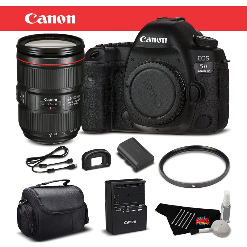Canon EOS 5D Mark IV Digital SLR Camera with 24-105mm f/4L II Lens Bundle International Version (International Model)